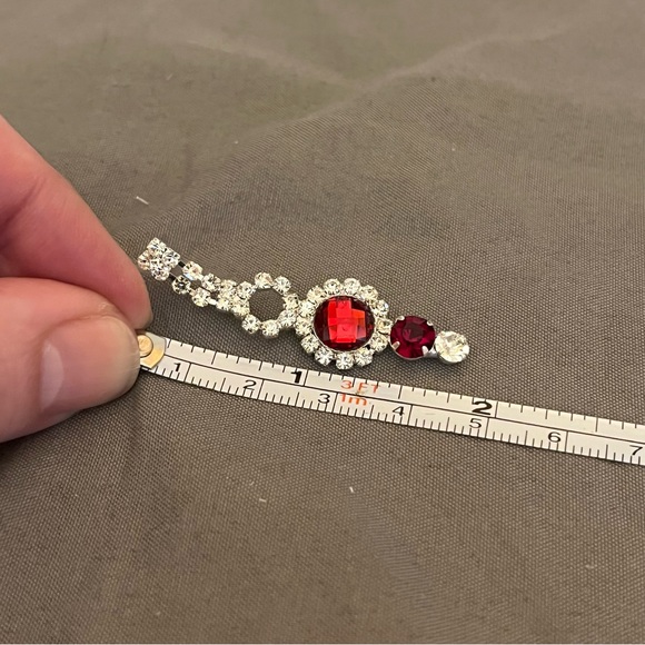 Prom/Special Occasion Necklace and Earrings, Red - Picture 10 of 14